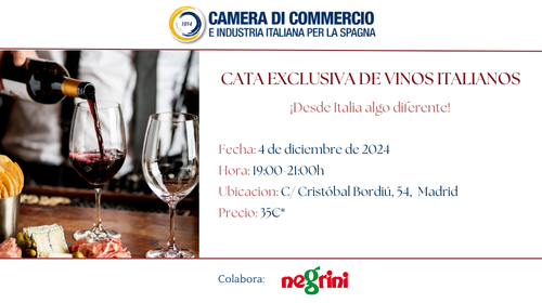 La CCIS organiza una exclusiva cata de vinos italianos en Madrid