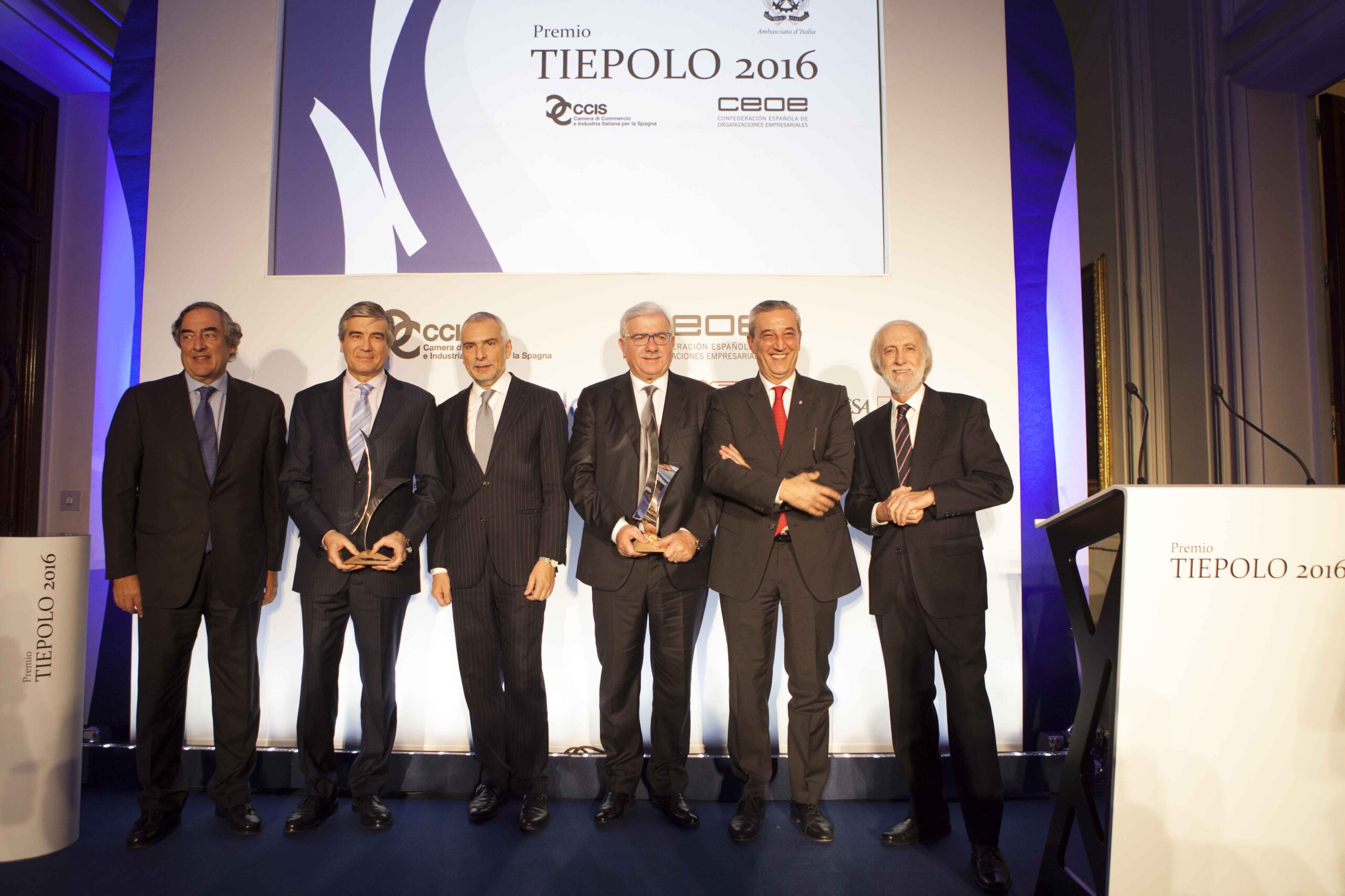 Consegnato il Premio Tiepolo 2016 a  Francesco Monti (Esprinet) e Francisco Reynés (Abertis e Cellnex Telecom)