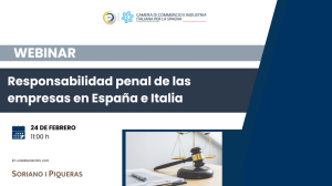 Lee más sobre el artículo Webinar: «Responsabilidad penal de las empresas en España e Italia»